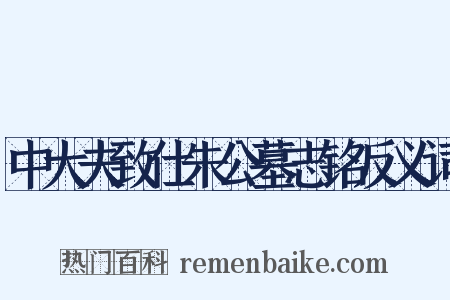 中大夫致仕朱公墓志铭反义词是什么意思的图片